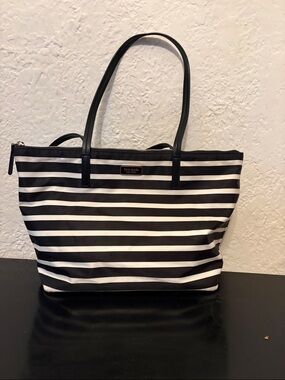 kate spade Black and White Striped Tote